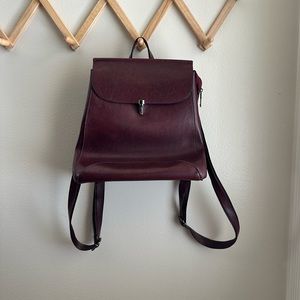 100% leather Vintage backpack purse